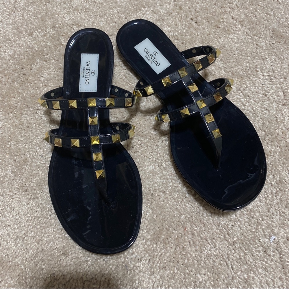 Valentino Rockstud Jelly Thong Sandals